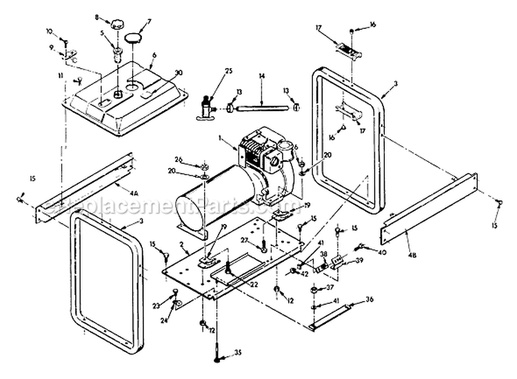 Page B Diagram and Parts List for 9076-0 G7000E Briggs and Stratton Generator